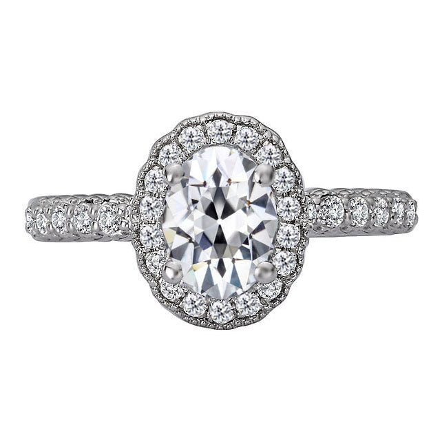 Oval Old Mine Cut Halo Diamond Engagement Ring 5.50 Carats