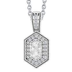 Oval Old Mine Cut Halo Natural Earth Mined Diamond Pendant Antique Style 5 Carats Gold 14K