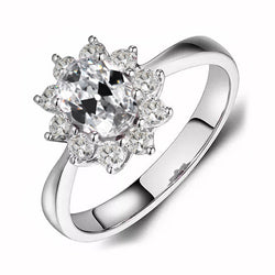 Natural Diamond Ring 3.50ct - White Gold 14K