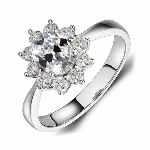 natural round diamond 3.50ct ring front view