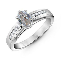 Oval Old Miner Real Natural Earth Mined Diamond Engagement Ring 1.50 Carats Women’s Jewelry