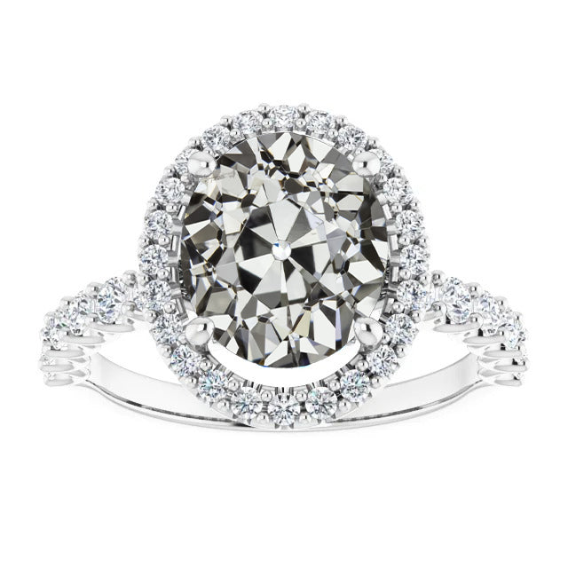 Old Miner Diamond Halo Anniversary Ring Gold