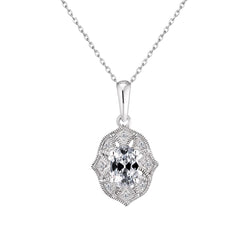 Oval Old Miner Natural Diamond Pendant 1.70 Carats Necklace