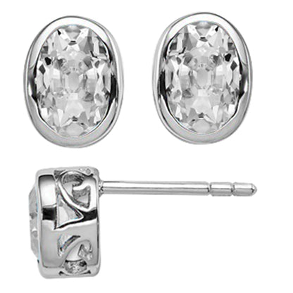 natural oval diamond 5.50ct earring front view