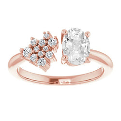 Oval Old Miner Genuine Natural Earth Mined Diamond Wedding Ring 4.25 Carats Rose Gold 14K