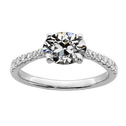 Real  Oval Old Miner Diamond Wedding Ring 4 Prong Set 4.50 Carats Gold 14K