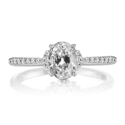 Oval Old Miner Genuine Natural Earth Mined Diamond Wedding Ring White Gold 5 Carats Jewelry