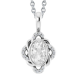 Oval Old Miner Gold Natural Earth Mined Diamond Pendant Bezel Slide With Bail 4.50 Carats