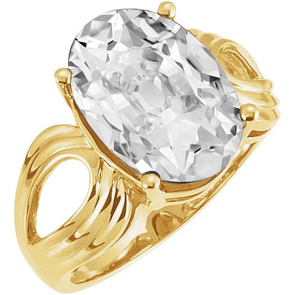 Oval Big Lab Grown Diamond Old Cut Ring 10 Carats Yellow Gold