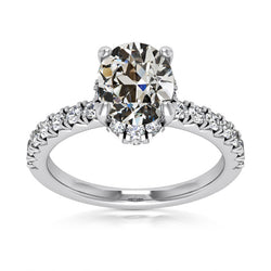 Oval Old Cut Natural Earth Mined Diamond Engagement Ring Ladies Jewelry 5.75 Carats