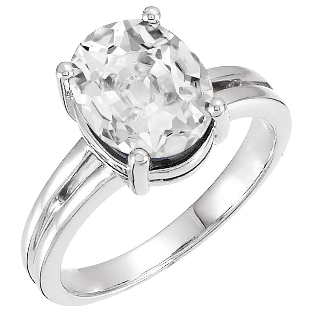Oval Old Miner Lab Grown Big Diamond Prong Set Solitaire Ring 8 Carats