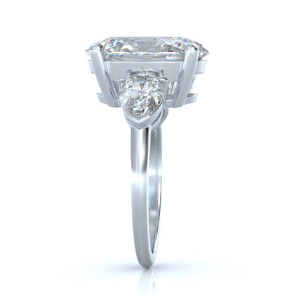  14K Oval & Pear Lab Grown Diamonds 8 Carats 3 Stone Engagement Ring Three Stone Ring