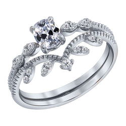 Oval & Round 4 Prong Old European Diamond Anniversary Ring 3 Carats