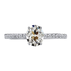4 Carats Oval & Round Diamond Old Miner Solitaire With Accent Ring