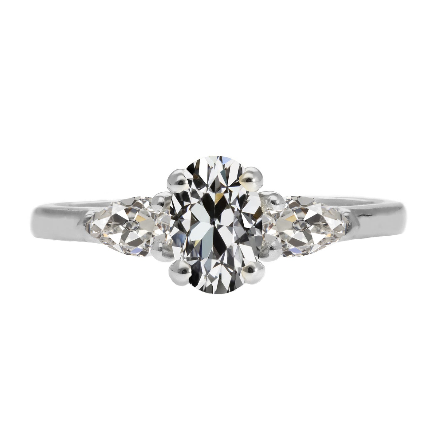 natural round diamond 4.50ct ring front view
