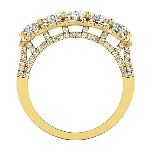 Yellow Lady’s Sparkling Unique Engagement White Gold Anniversary Ring Oval Diamond Ring 
