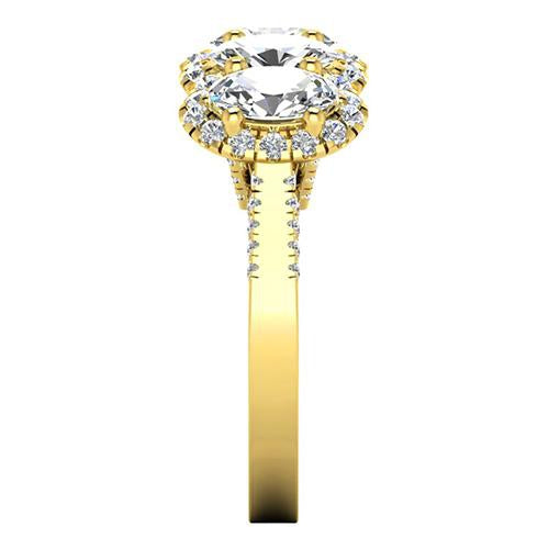 Genuine Oval Natural Earth Mined Diamond Anniversary Ring 6.25 Carats Cathedral Set Yellow Gold