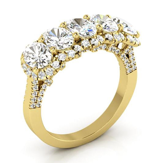 Yellow Lady’s Sparkling Unique Engagement White Gold Anniversary Ring Oval Diamond Gold