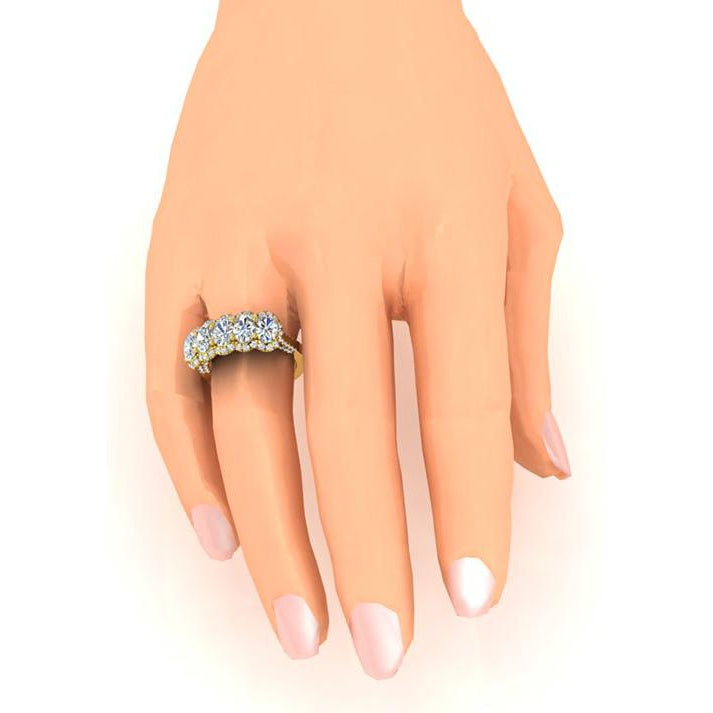 Yellow Lady’s Sparkling Unique Engagement White Gold Anniversary Ring Oval Diamond Gold