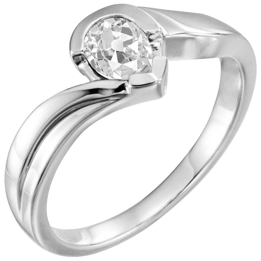 natural pear diamond 2ct ring front view