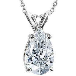 Pear Diamond Pendant With Chain 1 Ct. Diamond Necklace