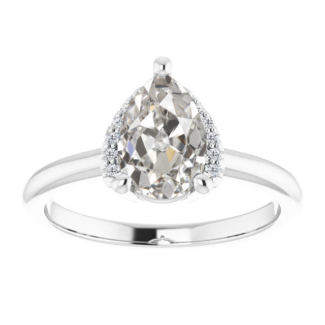 natural round diamond 2.50ct ring front view