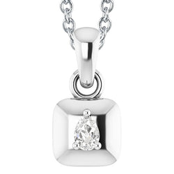 Pear Old Mine Cut 1 Carat Real Natural Earth Mined Diamond Pendant White Gold 14K