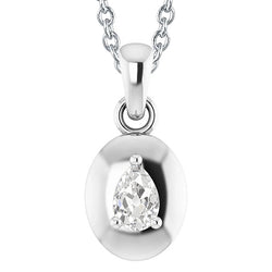 Pear Old Mine Cut Natural Earth Mined Diamond Pendant white Gold 14K 1.50 Carats