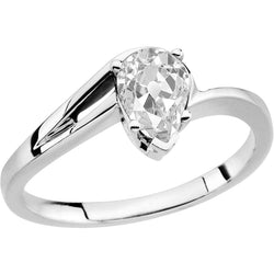 Pear Old Miner Natural Diamond Solitaire Split Shank 2.50 Carats