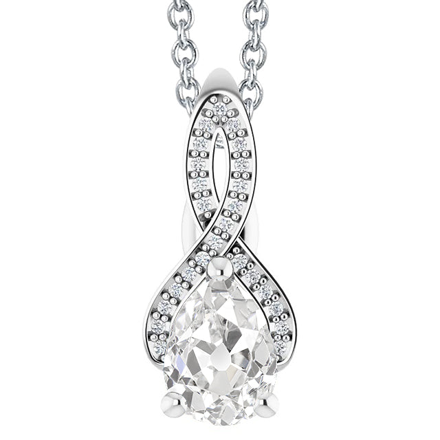 Pear Old Miner Diamond Pendant
