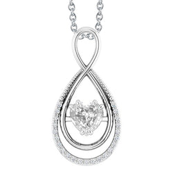 Pear Shaped Genuine Natural Earth Mined Diamond Pendant Round & Heart Old Miner 2.50 Carats 14K