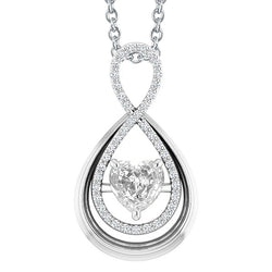 Pear Shaped Natural Earth Mined Diamond Pendant Round & Heart Old Miner 3.50 Carats 14K
