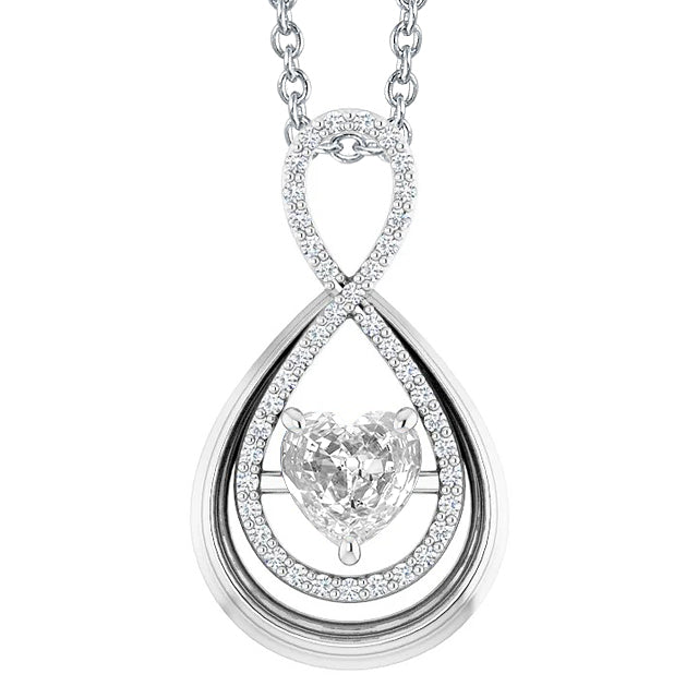 Pear Shaped Diamond Pendant Round & Heart Old Miner