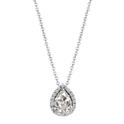 Pear Shaped Pendant 2 Ct Halo Natural Diamond Old Miner