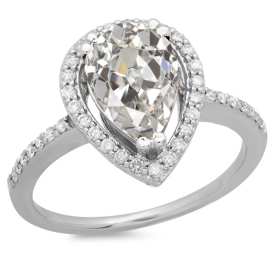 natural round diamond 7ct ring front view