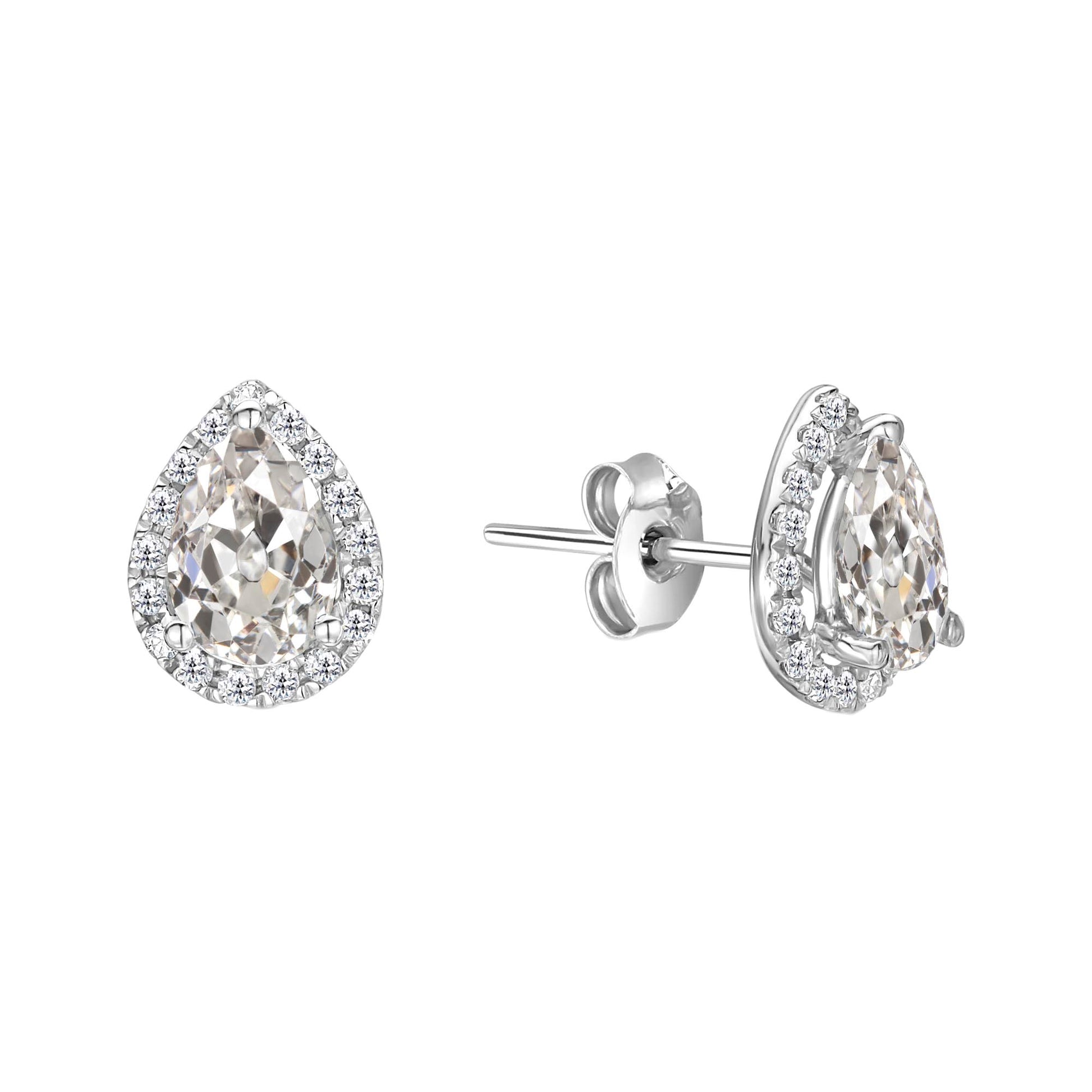 natural round diamond 3ct earring front view