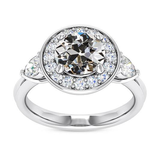 natural round diamond 6.50ct ring front view
