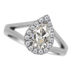 Natural Diamond Ring 3ct - White Gold 14K