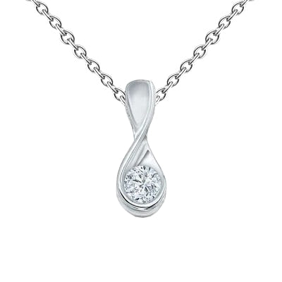 Pendant Necklace 1 Ct Brilliant Cut Lab Grown Diamond White Gold 14K Solitaire