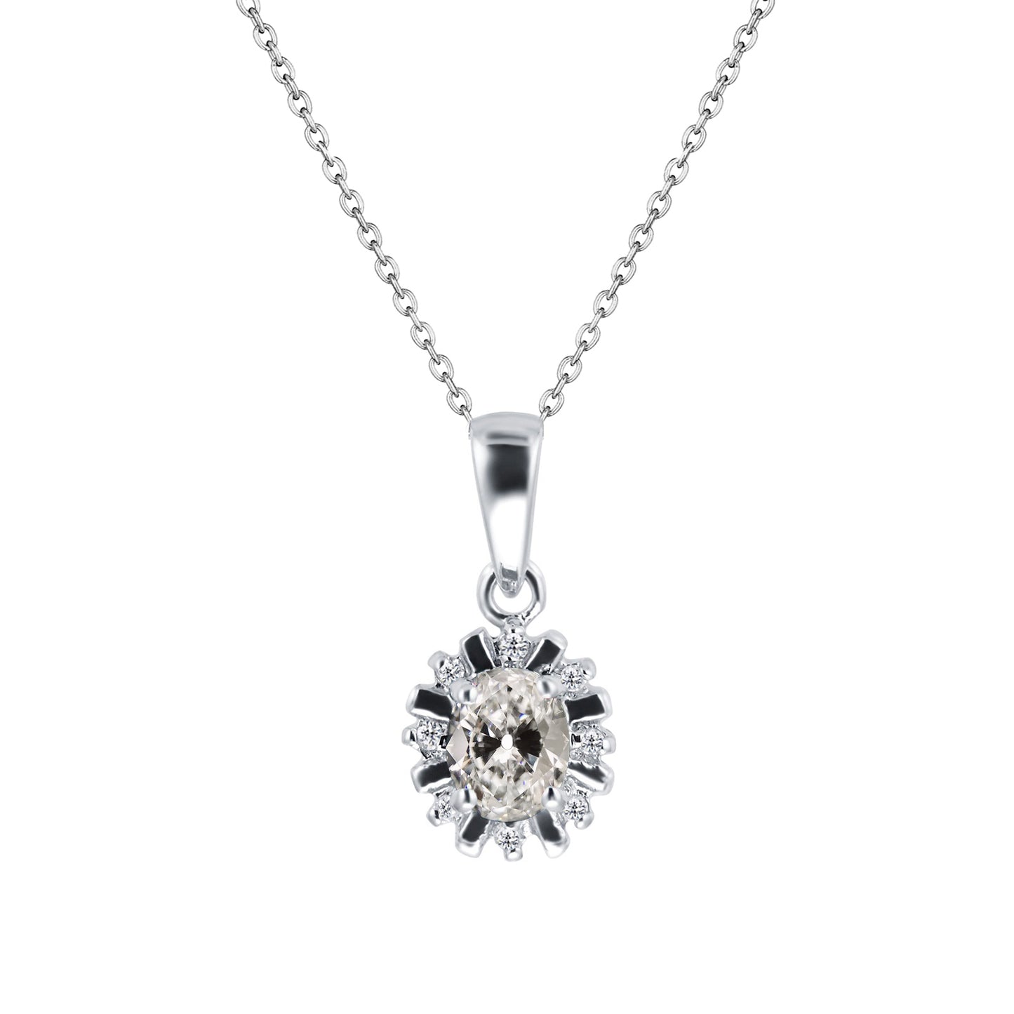 Pendant Necklace 2 Ct Black & White Gold Old Miner Diamond