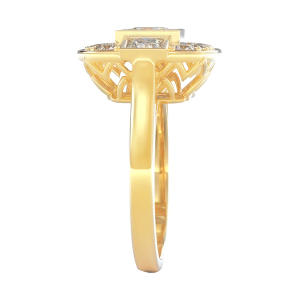 Fancy Diamond Anniversay Ring Yellow Gold