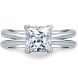 2.50 Ct Princess Cut Diamond Solitaire Engagement Ring 4 Prongs