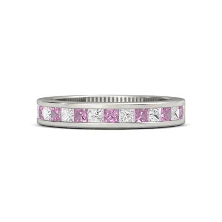 natural princess sapphire 2.40ct band front view