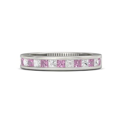 natural princess sapphire 2.40ct band front view