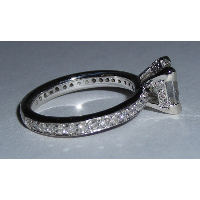 Diamond Fancy Engagement Ring Set White Gold 3.50 Carats
