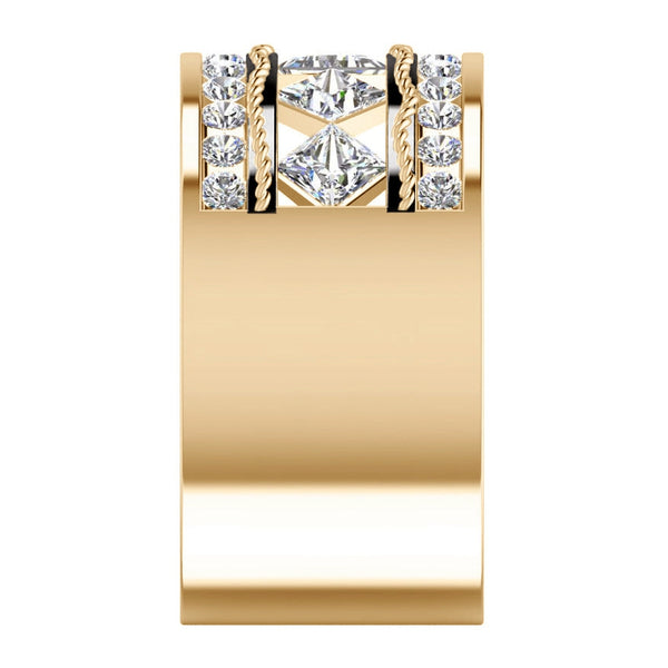 Princess Diamond Men's Gold Band Ring