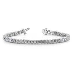 Princess Cut 11 Carats Lab Grown Diamonds Tennis Bracelet White Gold 10K New