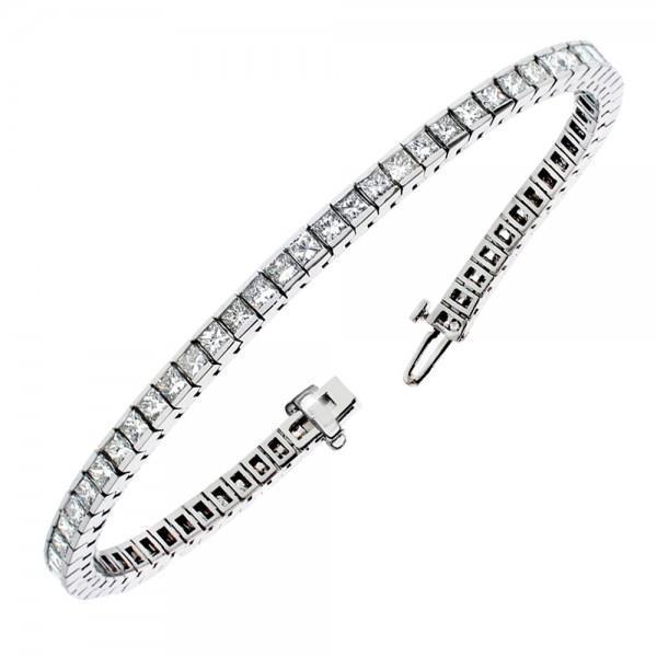 Princess Cut 4.35 Carats Diamonds Channel Set Tennis Bracelet Tennis Bracelet