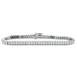 Princess Cut Lab Grown Diamond Tennis Bracelet White Gold Prong Set 7 Ct