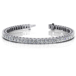 Princess Lab Grown Diamond Tennis Bracelet White Gold Jewelry 11.20 Carats
